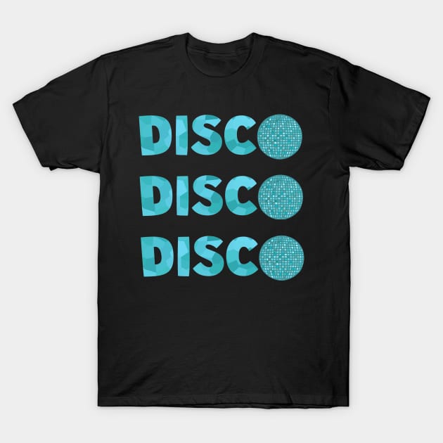 1970 RETRO Blue Disco Ball T-Shirt by SartorisArt1